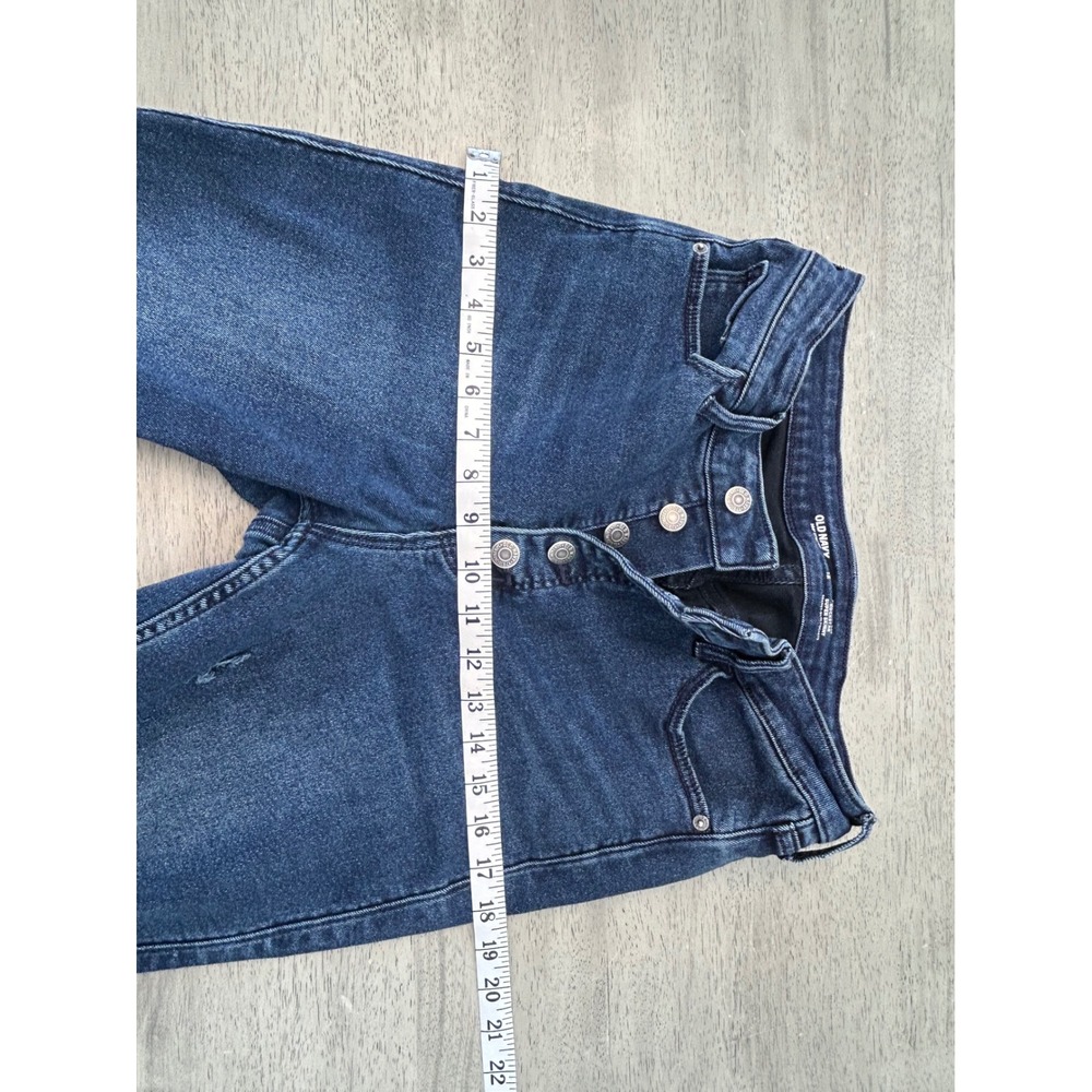 Old Navy Rockstar Super Skinny Jeans Extra High Rise Button Fly Dark Wash 12 - Picture 4 of 8